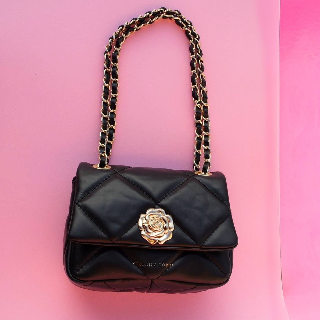 Borsa Gabriella in pelle nera