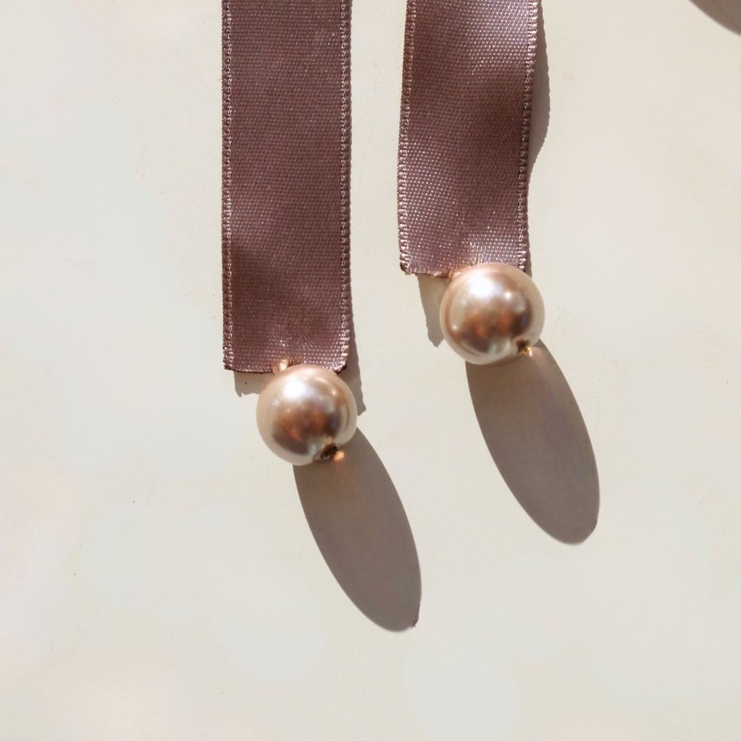 Collana Emma - perle champagne chiaro e mogano