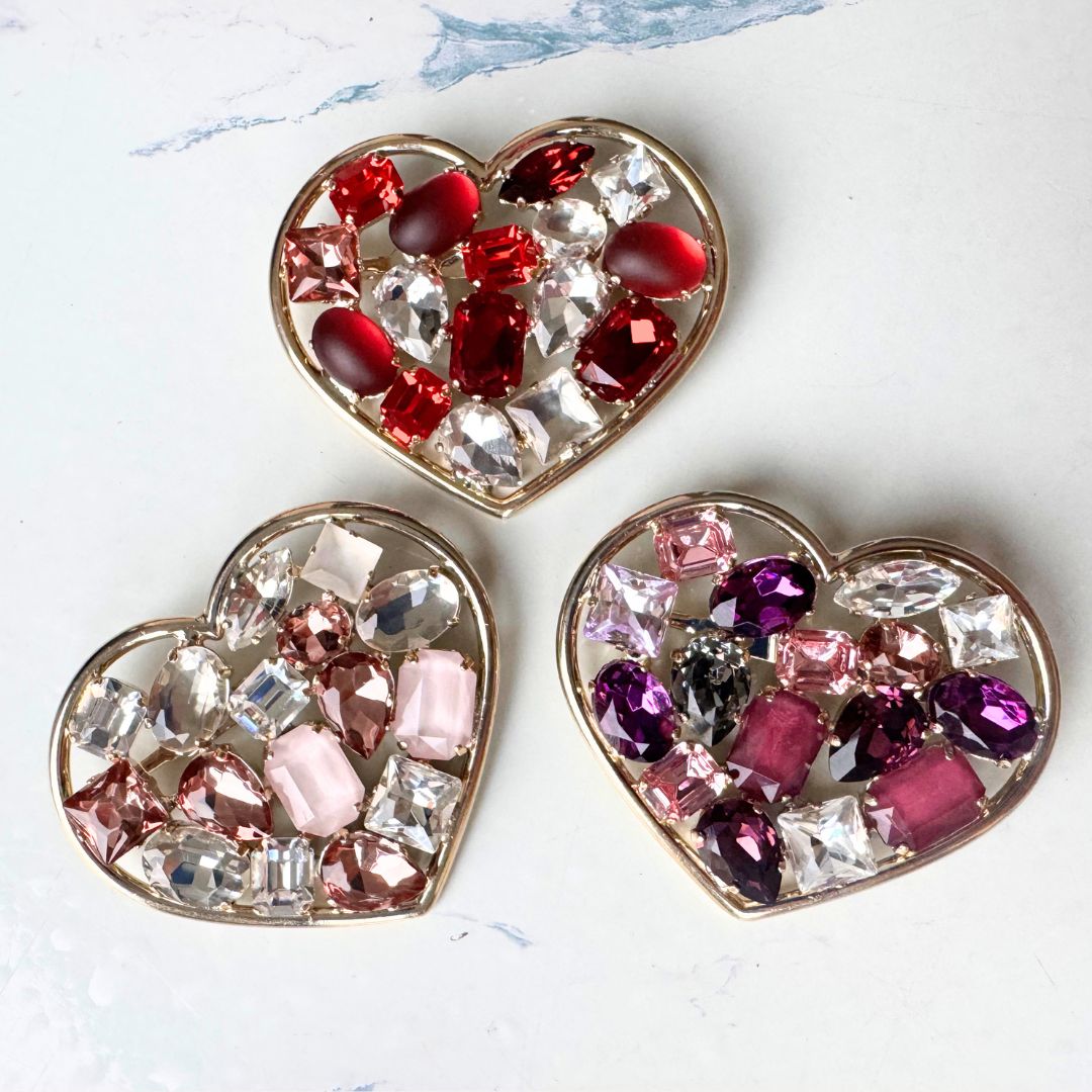 Spilla Cuore Matto con cristalli