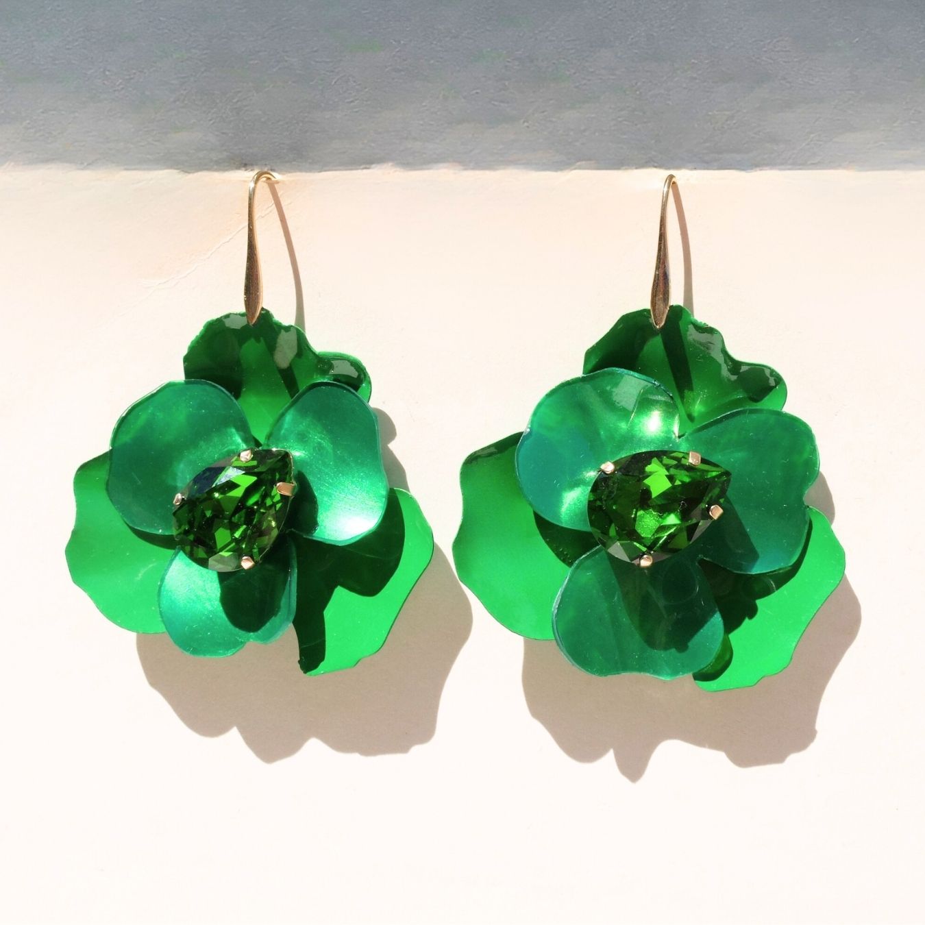 Orecchini Malva - Verde Giada Pendenti con monachella