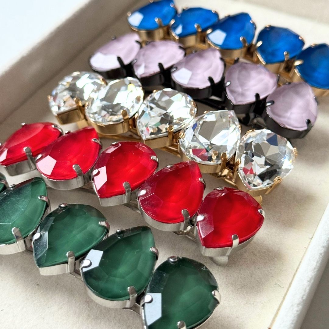 Fermacapelli con pietre dipinte a mano - GOCCE MAXI