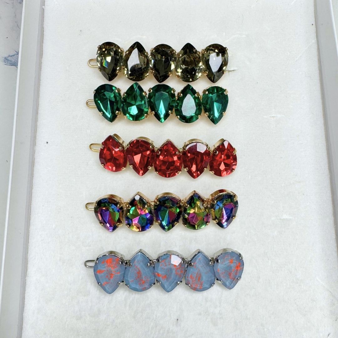 Fermacapelli con pietre dipinte a mano - GOCCE SMALL