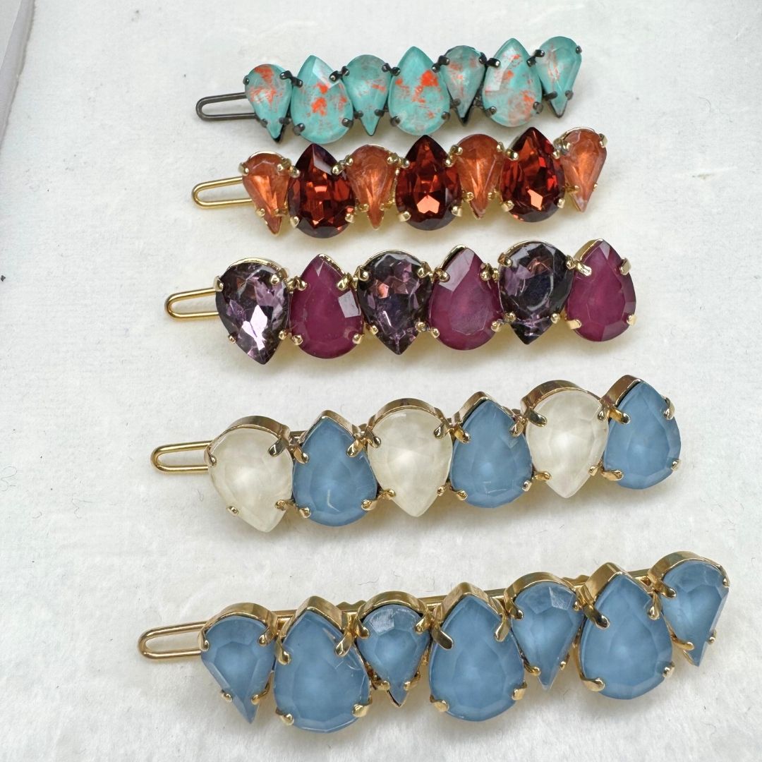 Fermacapelli con pietre dipinte a mano - GOCCE EXTRA SMALL