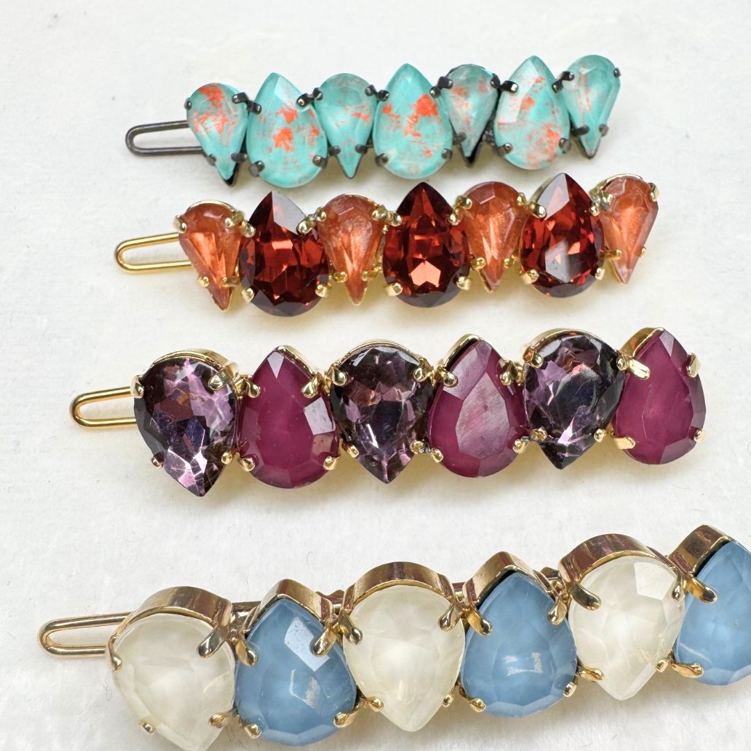 Fermacapelli con pietre dipinte a mano - GOCCE EXTRA SMALL