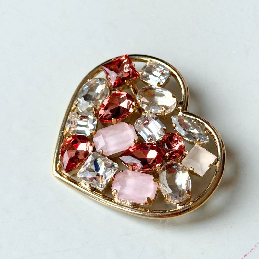Spilla Cuore Matto con cristalli