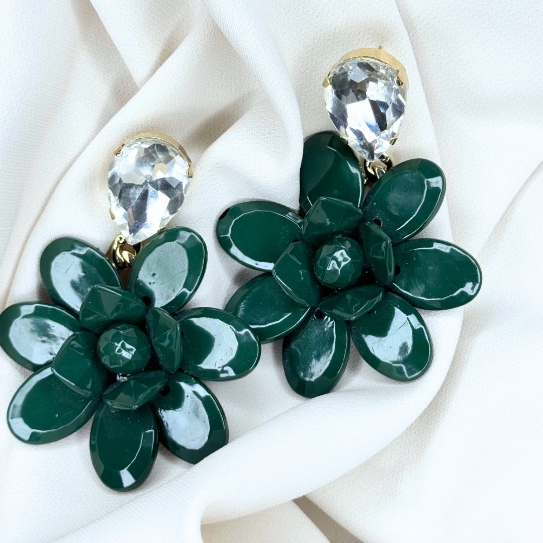 Shiny Vermilion Star Drop Earrings