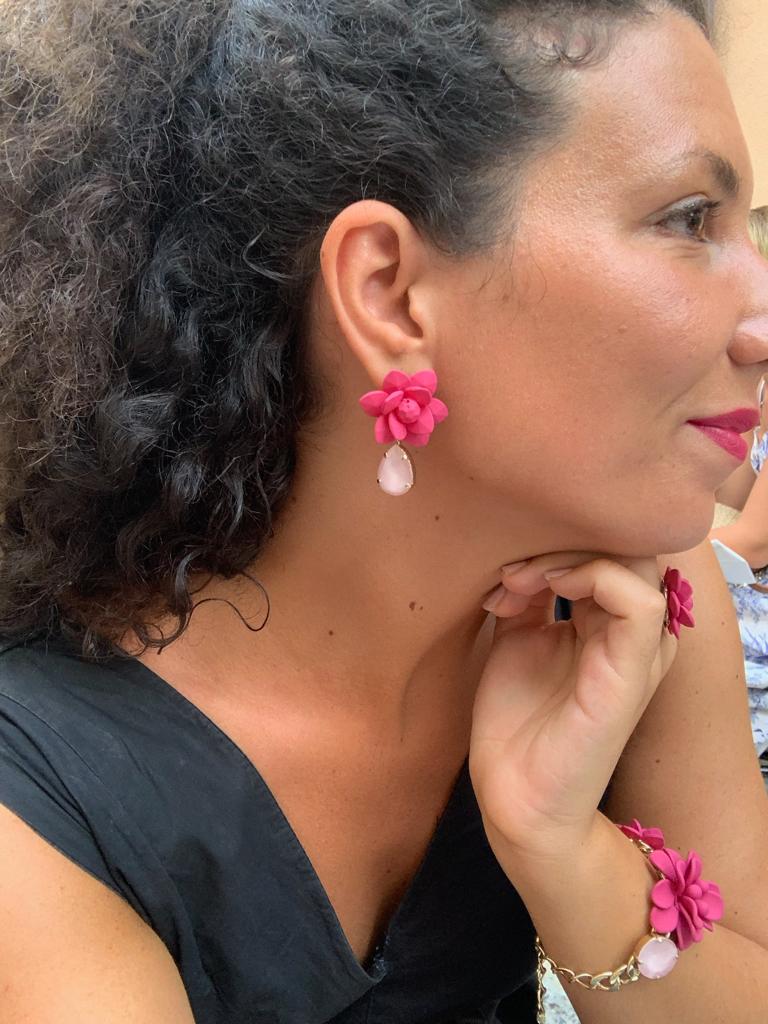 Giglio Fucsia con Pietra Goccia Rosa