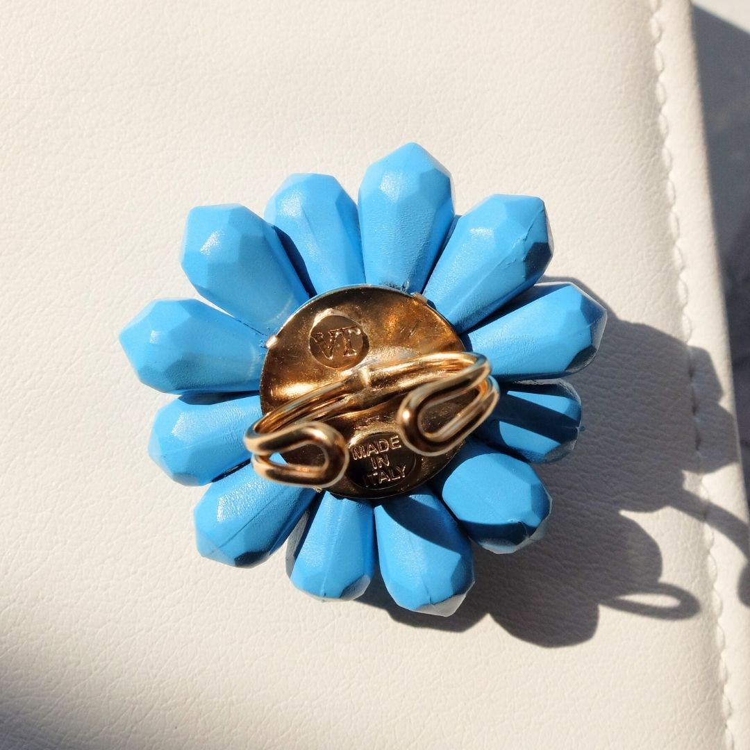Turquoise Anemone Ring "Sea" - Glossy Effect