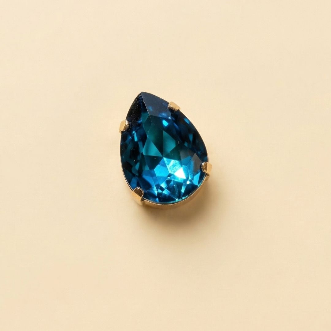 Anello Goccia Cristallo Pavone