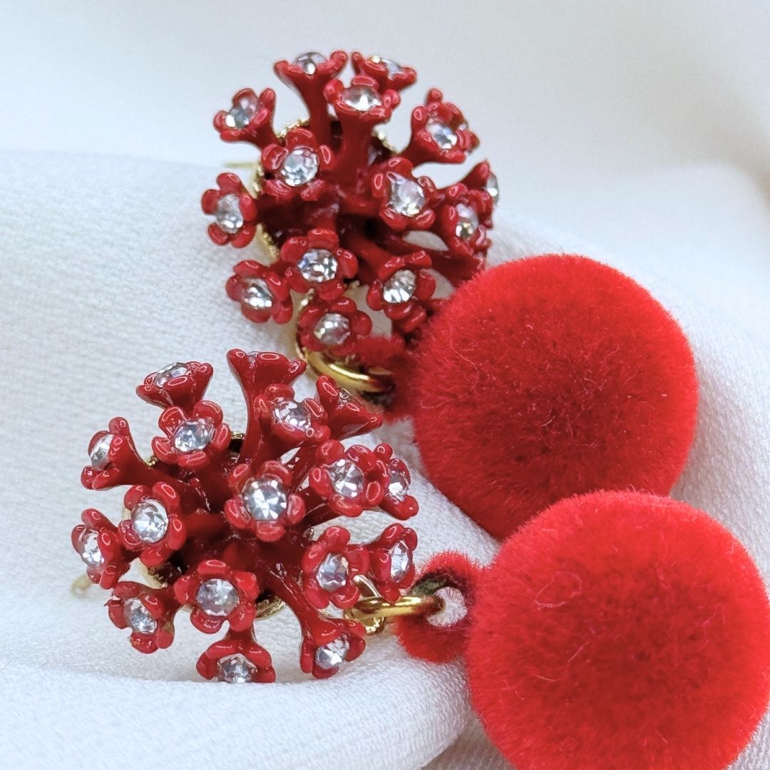 Orecchini Non Ti Scordar di me "Perla di velluto" Rosso