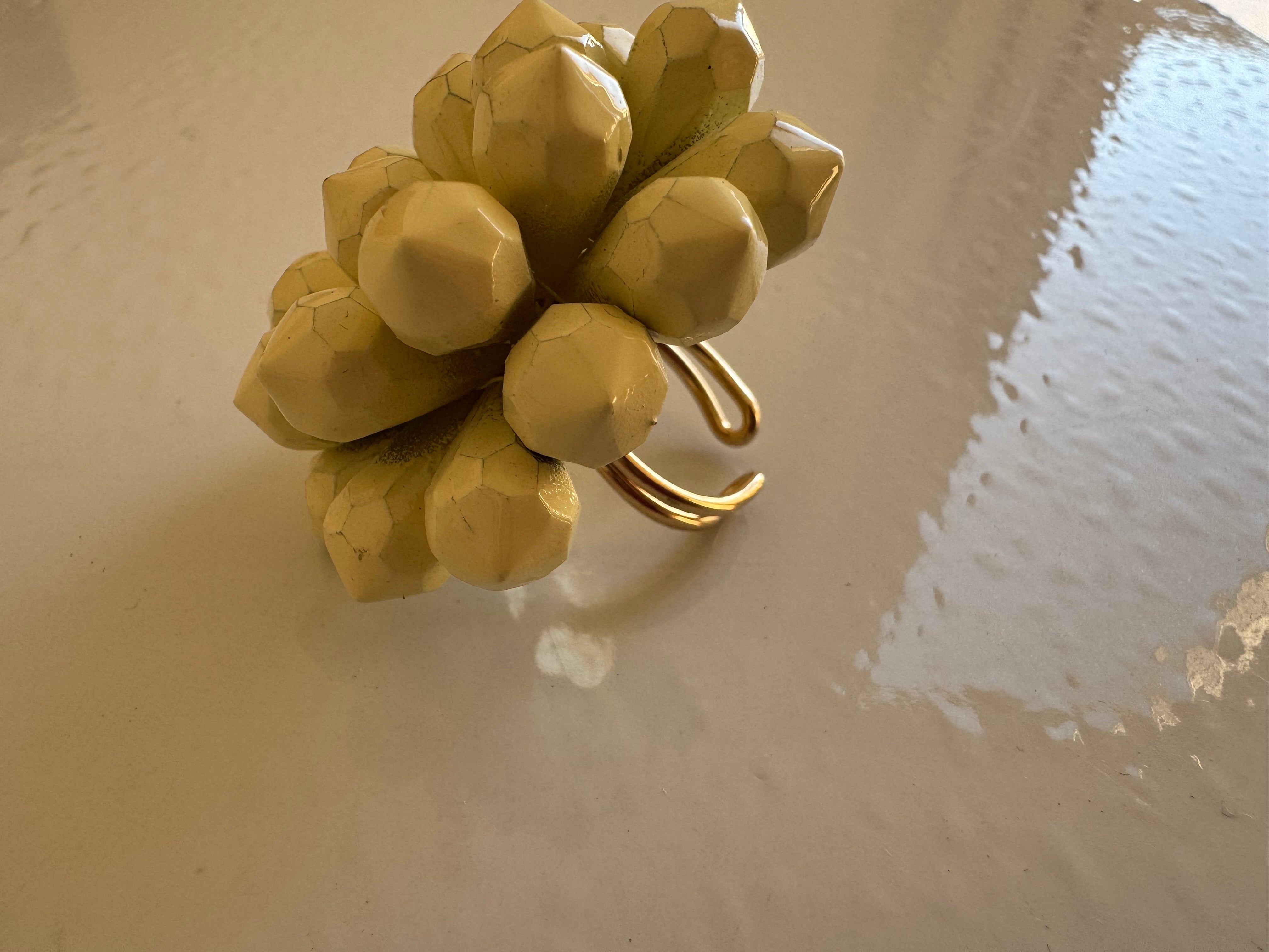 Anello Anemone color Banana - Effetto Lucido