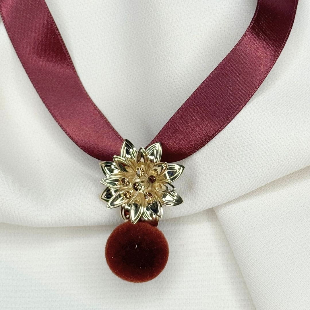 Ciondolo Adele "Perla di velluto" Viola Marrone