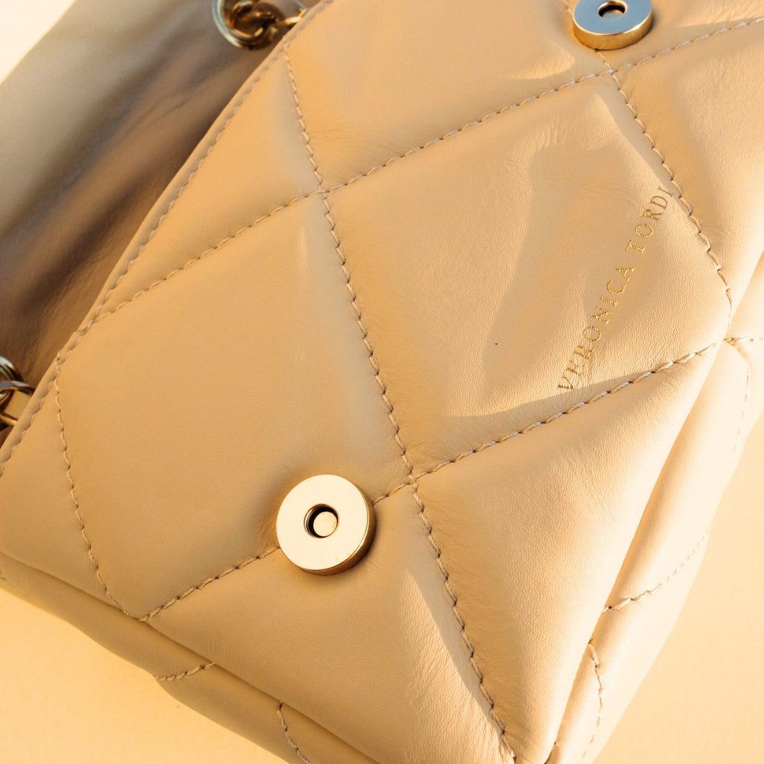 Borsa Gabriella in pelle beige