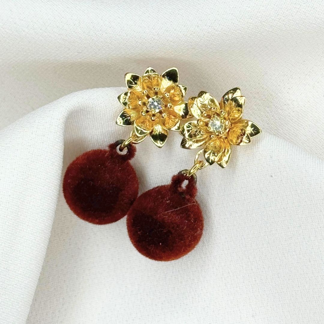 Orecchini Mini Adele "Perla di velluto" Marrone