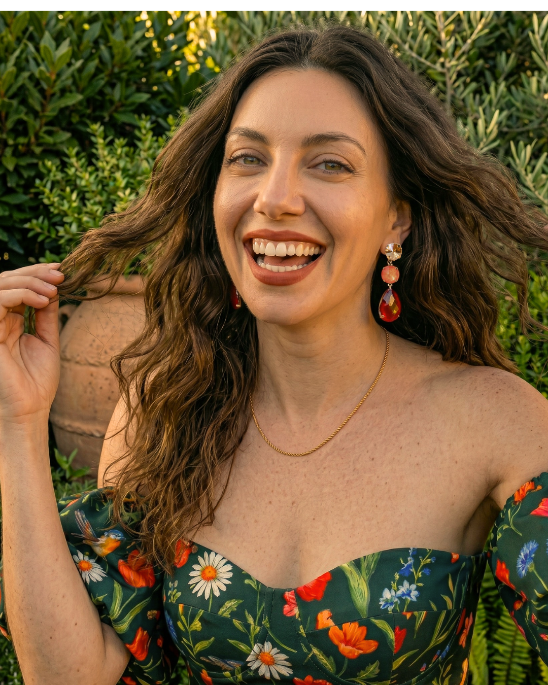 Aba Drops Teal Earrings with Marmorino Effect Stone (Hand Painted)