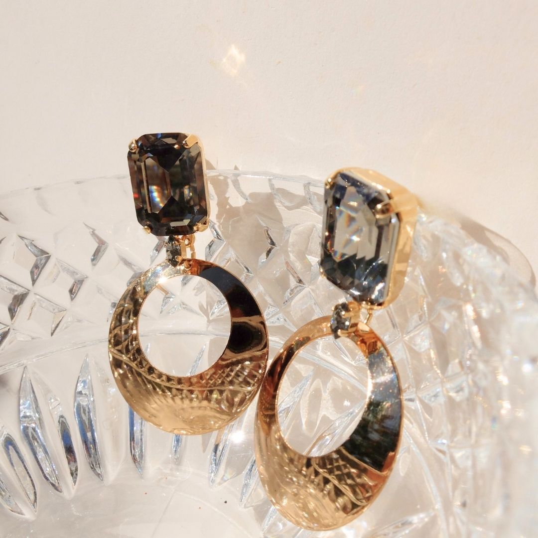Orecchini Ottavia Black Diamond con Pendente