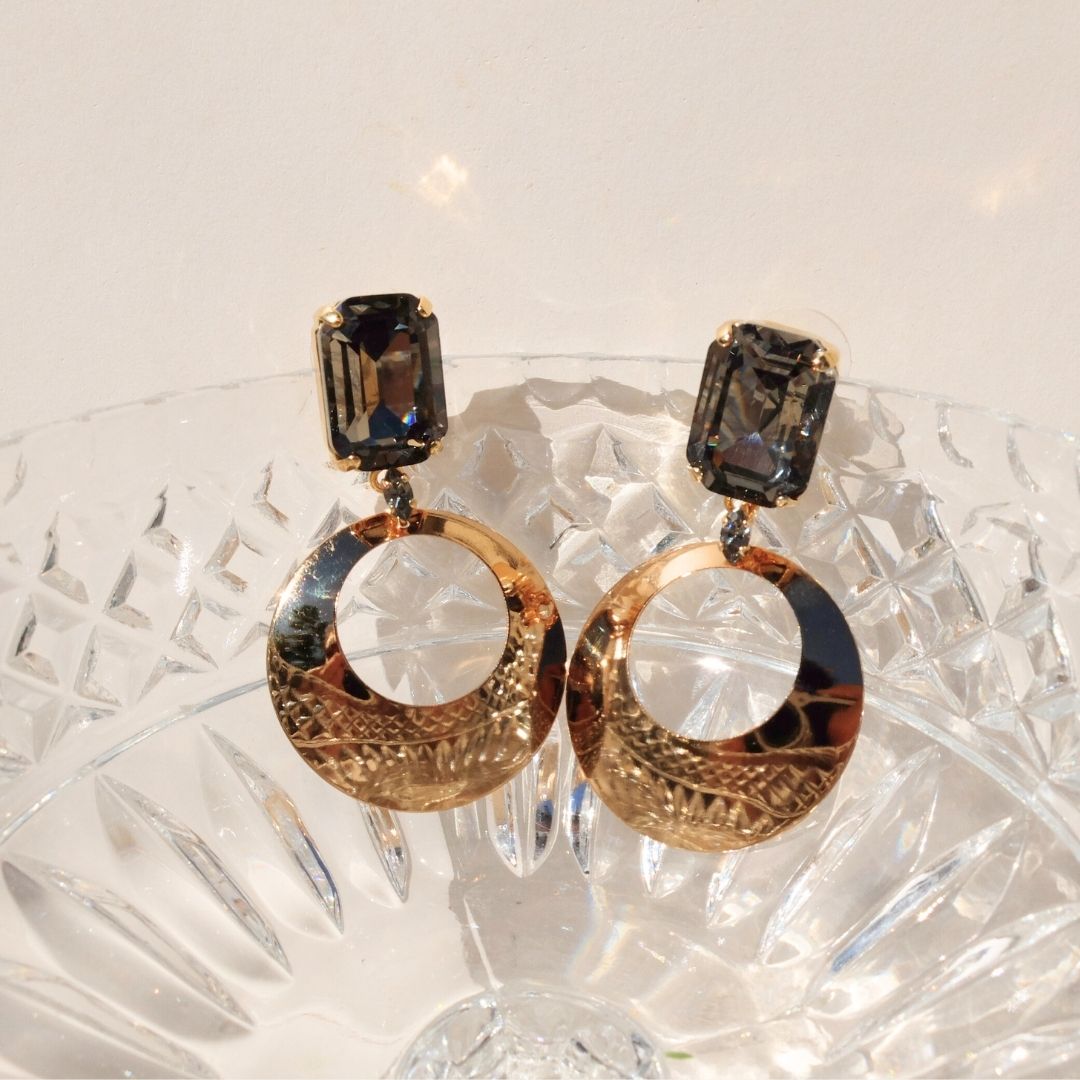 Orecchini Ottavia Black Diamond con Pendente