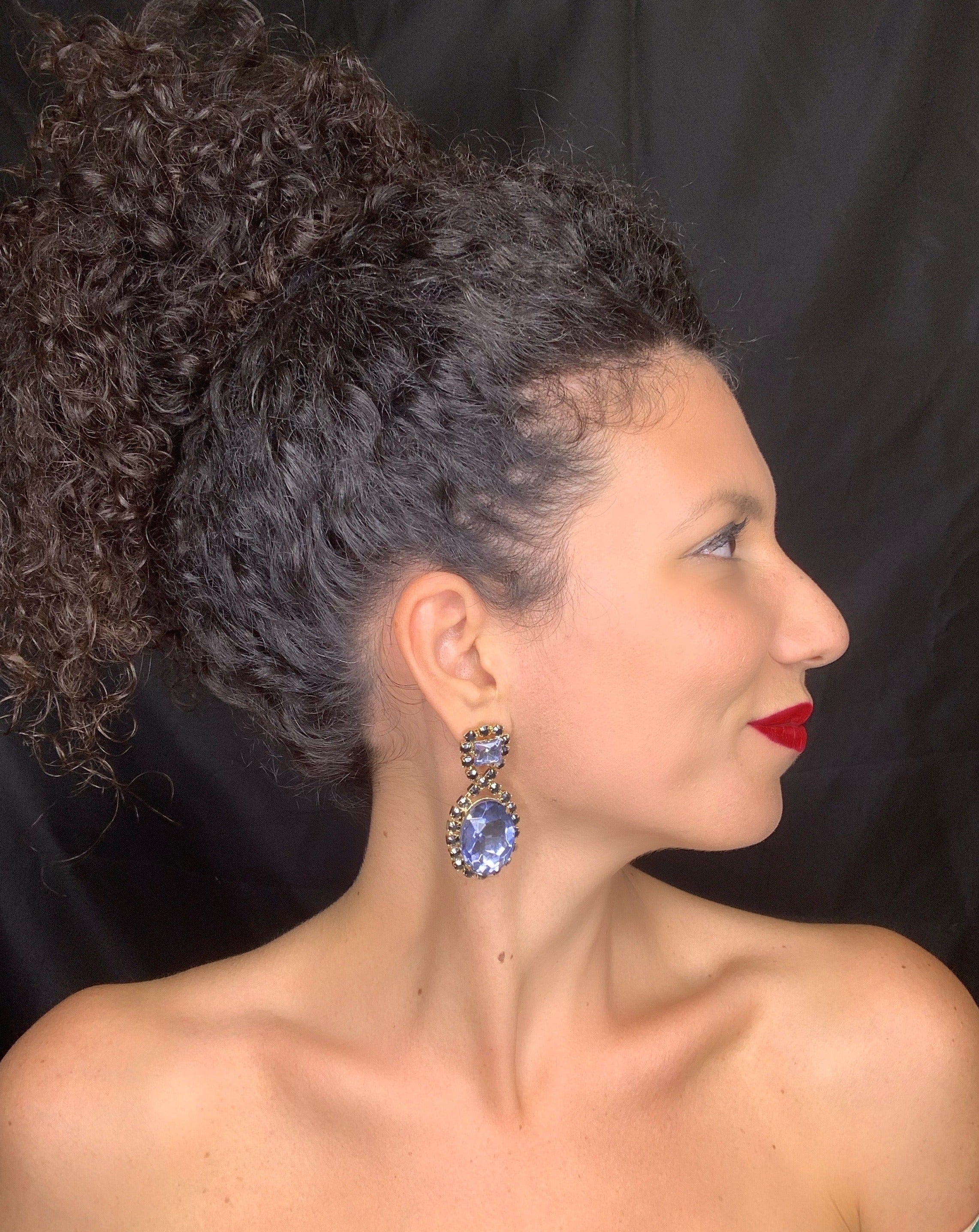 Orecchini Gemme "Maria" - Topazio Blu