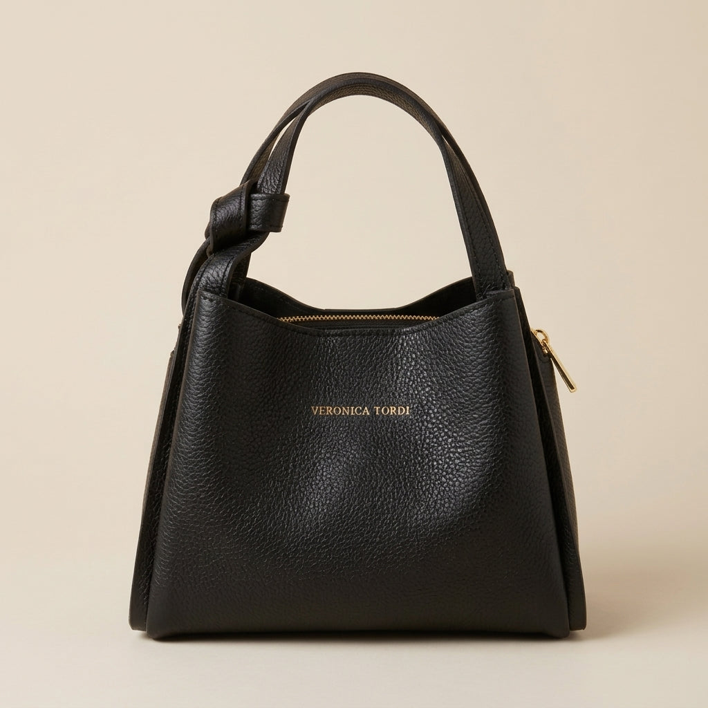 Borsa Vittoria in pelle - Nera