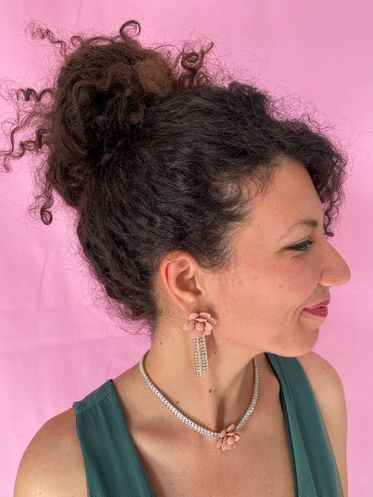 Collier in zirconi Giglio Luce Rosa