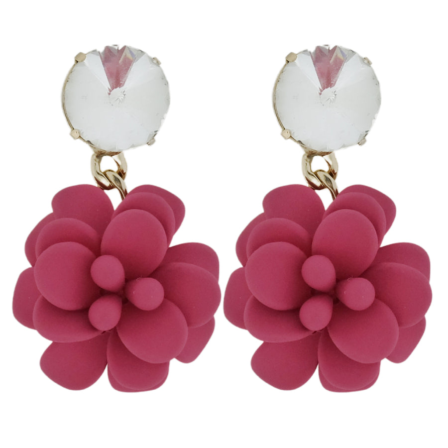 Ibisco Fucsia con Pietra Tonda Cristallo