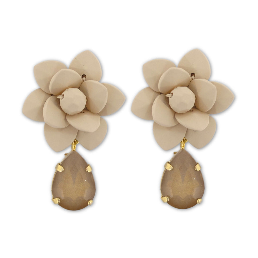 Giglio Beige con Pietra a Goccia Oro