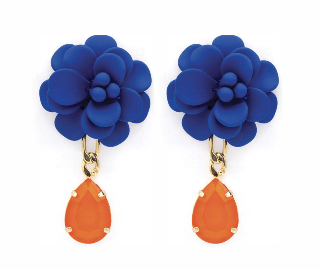 Ibisco Blu con Pietra Arancione
