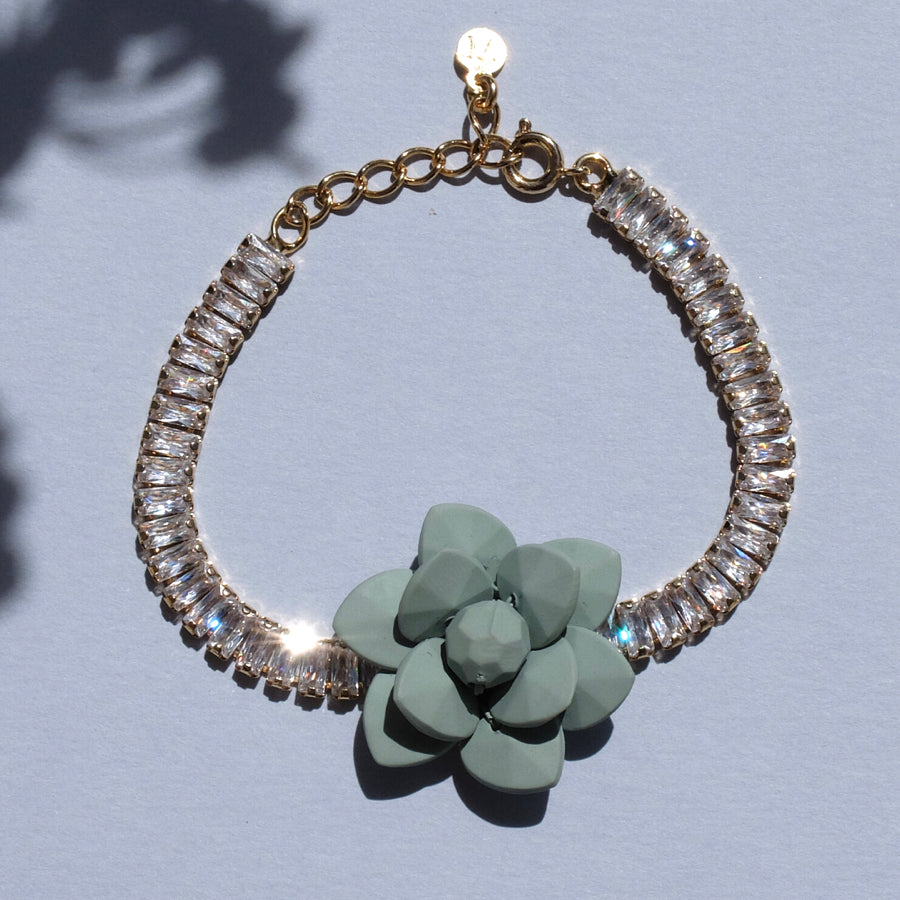 Bracciale Tennis Giglio Luce Verde Salvia