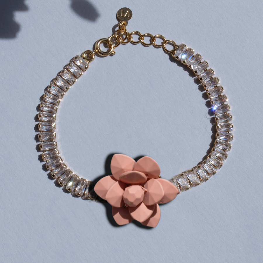 Bracciale Tennis Giglio Luce Rosa