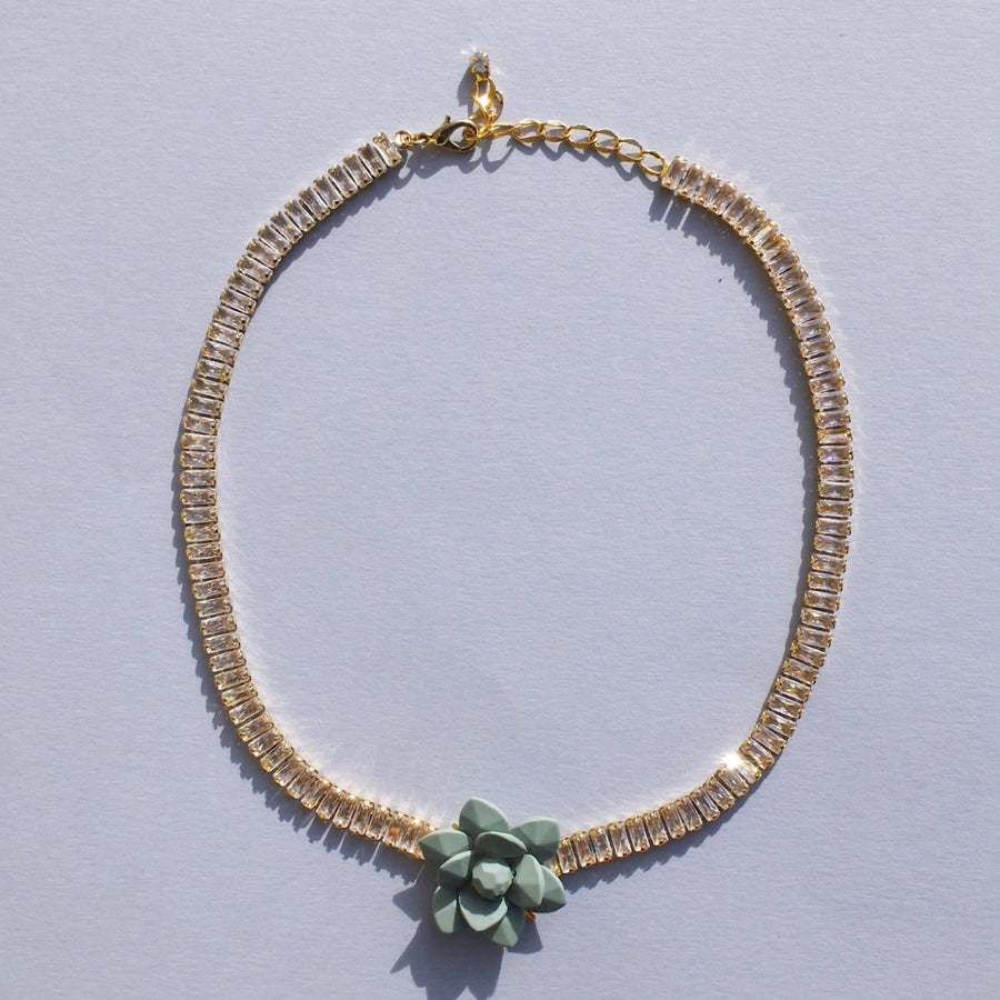 Collier in zirconi Giglio Luce Verde Salvia