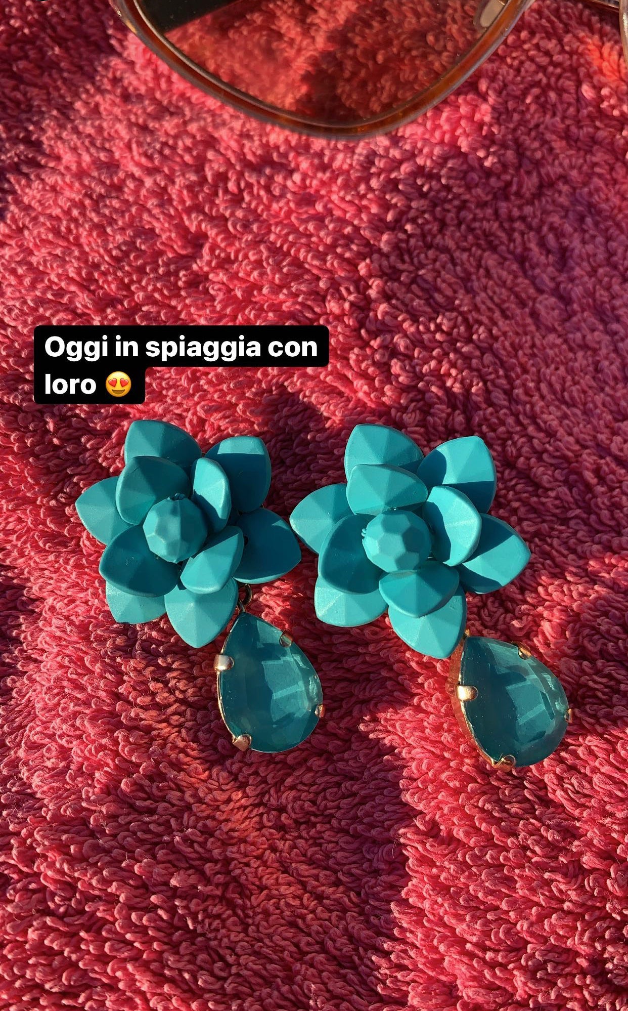 Orecchini Giglio Turchese con Pietra