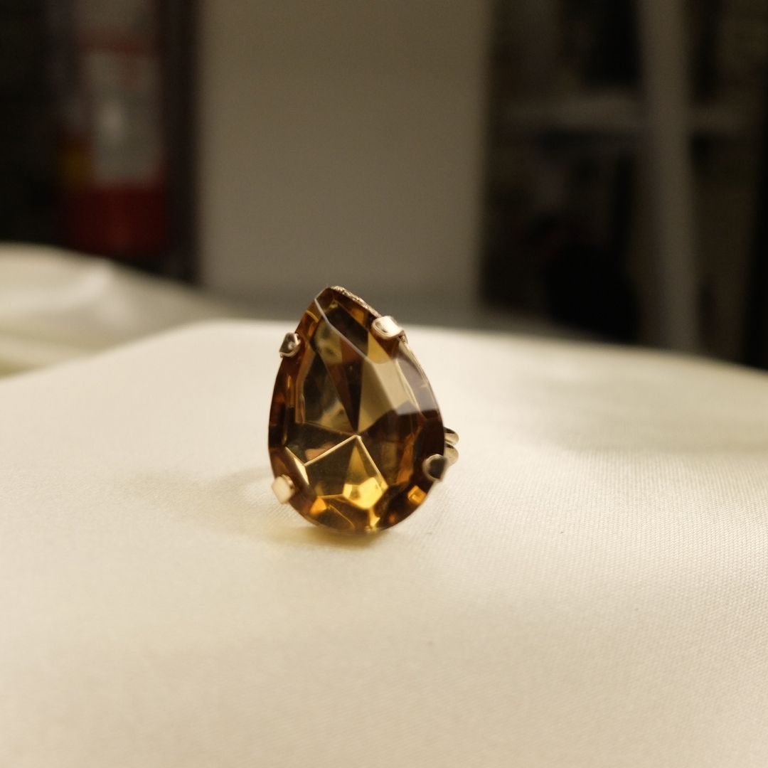 Anello Goccia Oro Champagne - regolabile