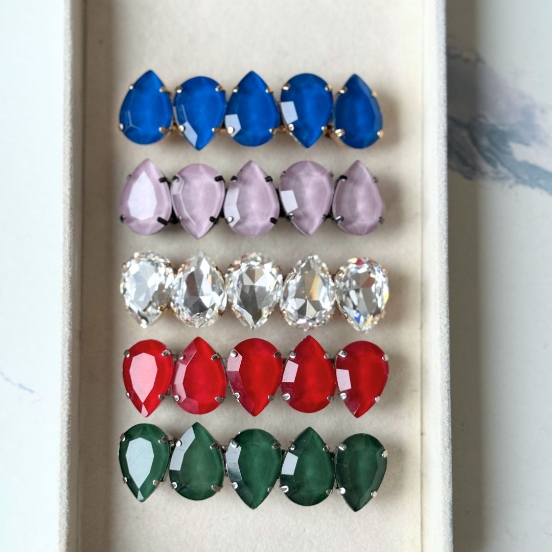 Fermacapelli con pietre dipinte a mano - GOCCE MAXI