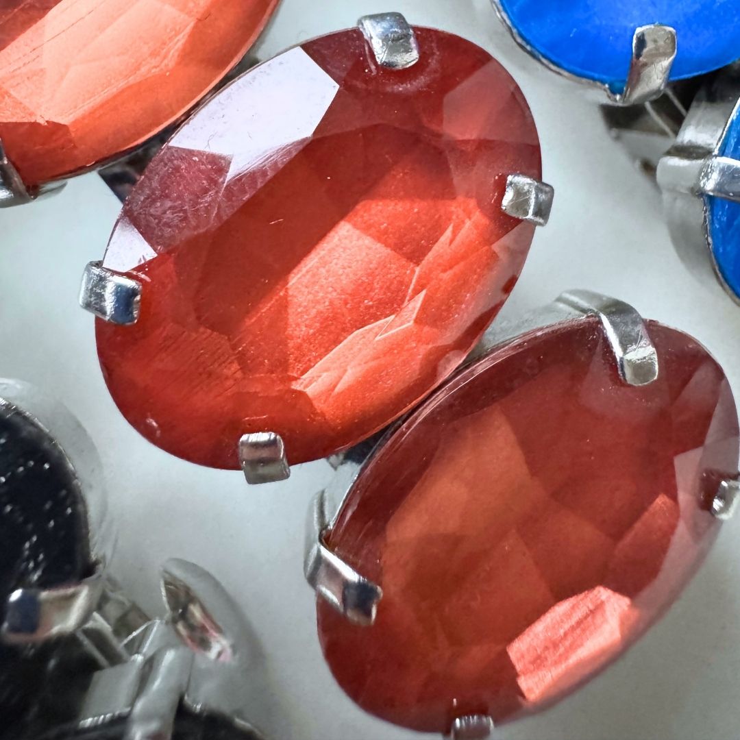 Fermacapelli con pietre dipinte a mano - Ovale maxi