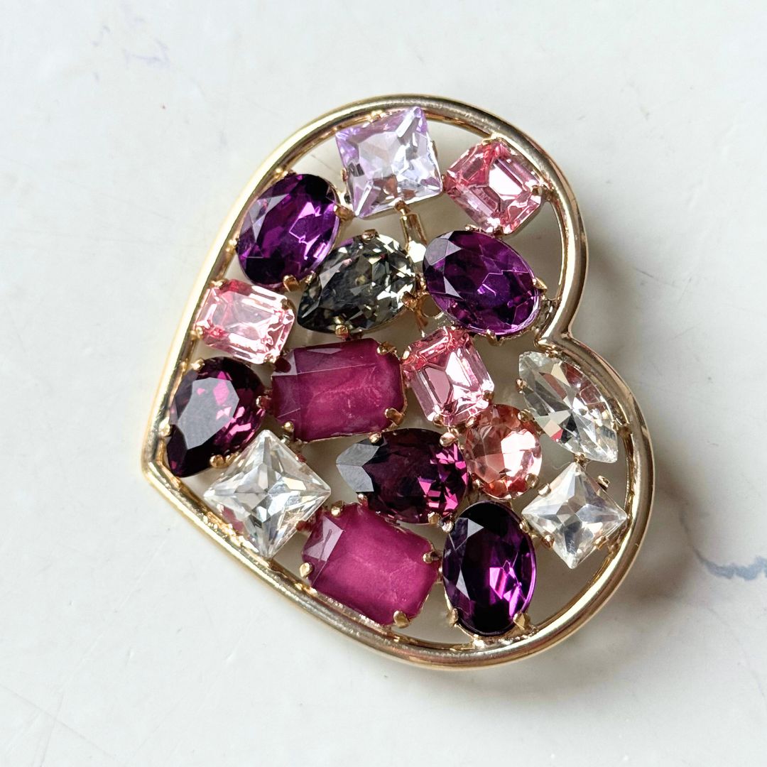 Spilla Cuore Matto con cristalli