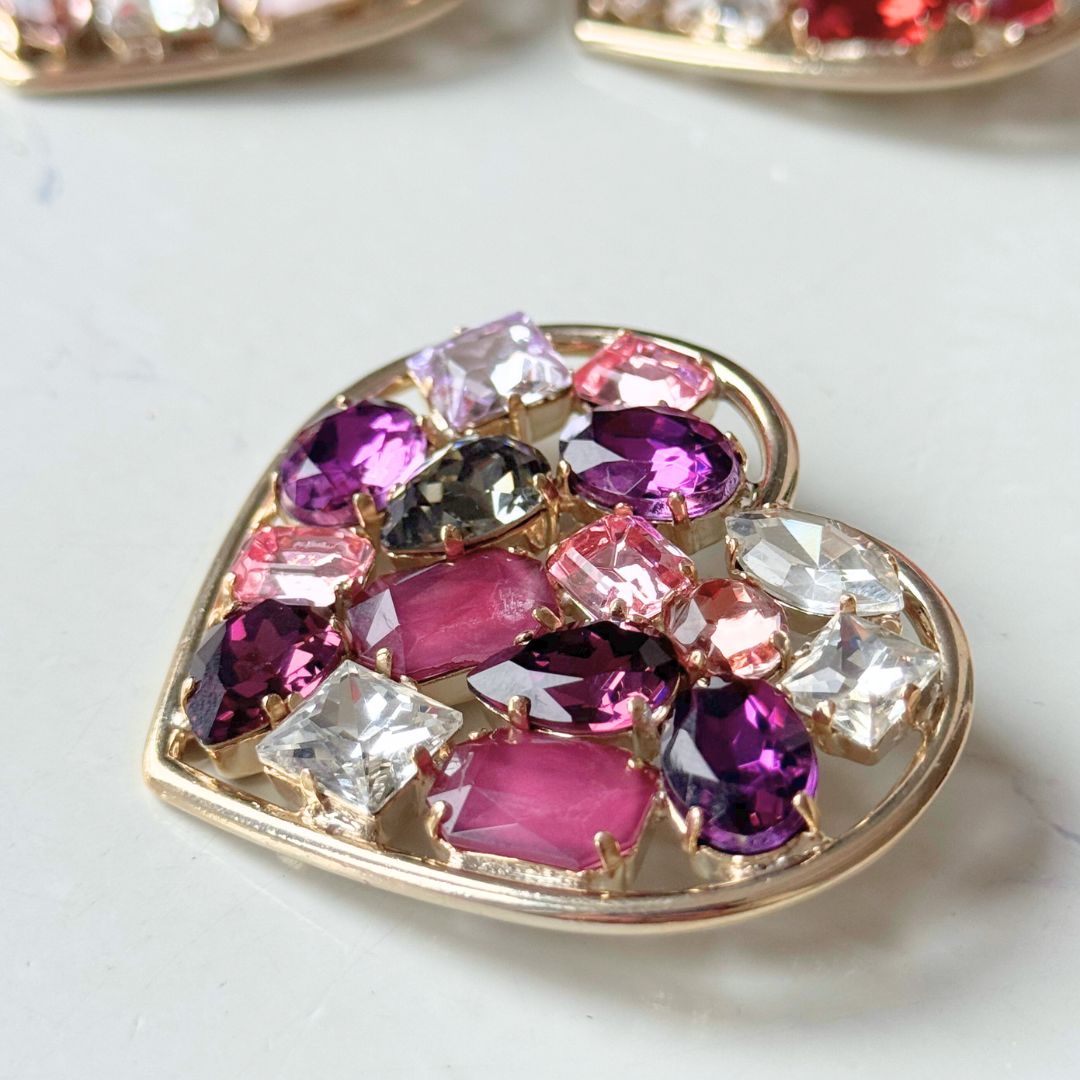 Spilla Cuore Matto con cristalli