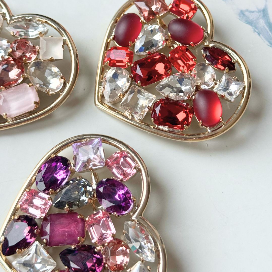 Spilla Cuore Matto con cristalli