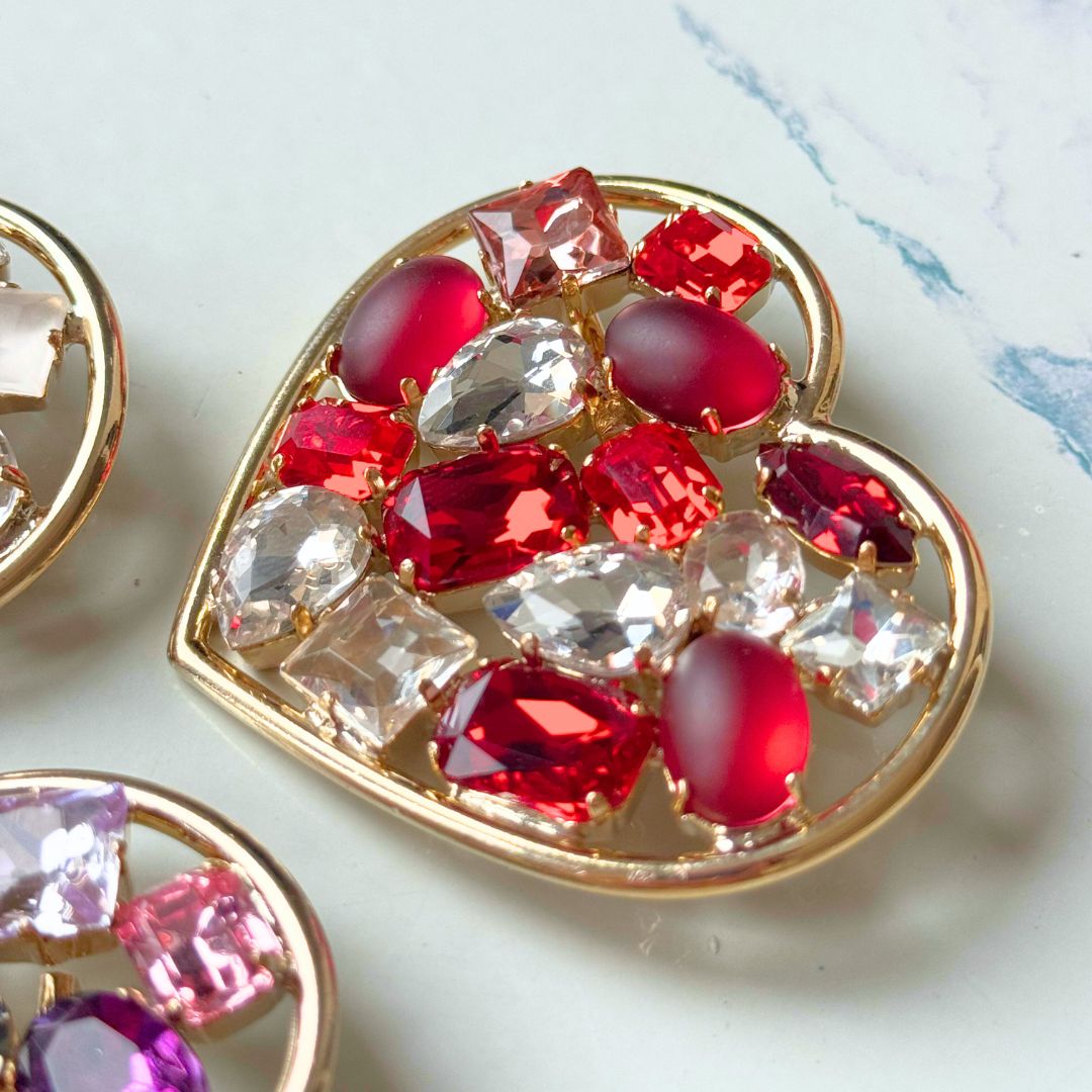 Spilla Cuore Matto con cristalli