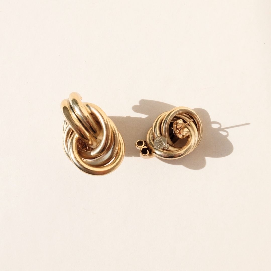 Golden Single Knot Earrings