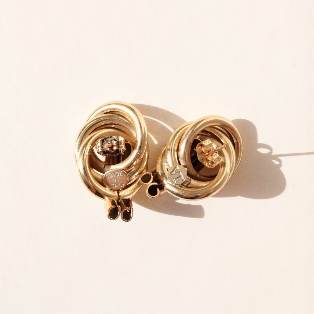 Golden Single Knot Earrings