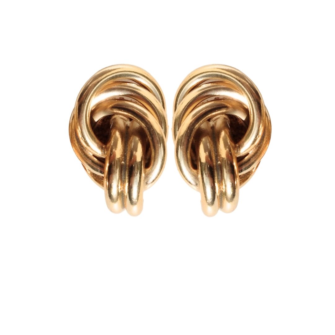 Golden Single Knot Earrings