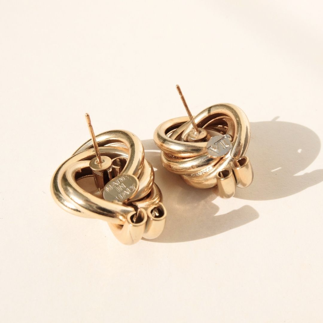 Golden Single Knot Earrings