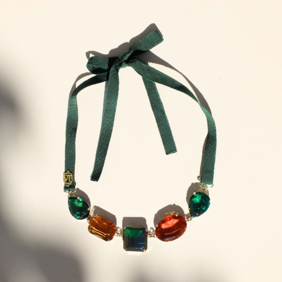 Audrey Pearl Necklace with Black Satin