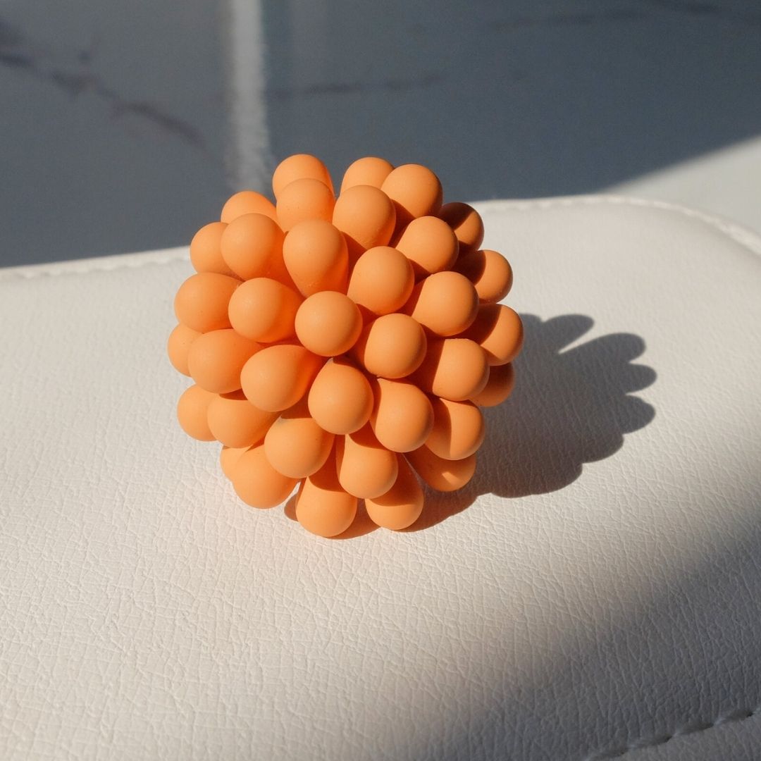 Orange Dahlia Ring - Silk Effect