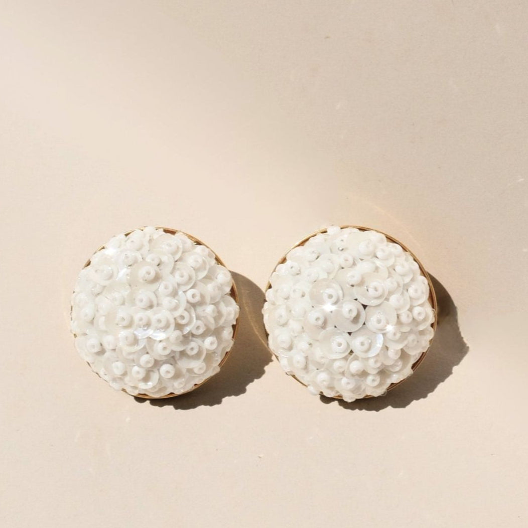 Orecchini Perle del Nilo in pailettes - Bianco Madreperla