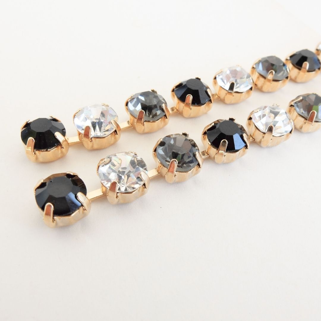 Golden Peony Crystal Drop Earrings