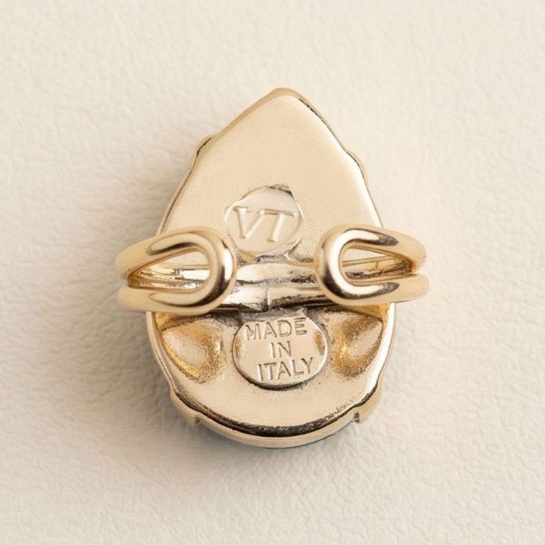 Anello Goccia Cristallo Pavone