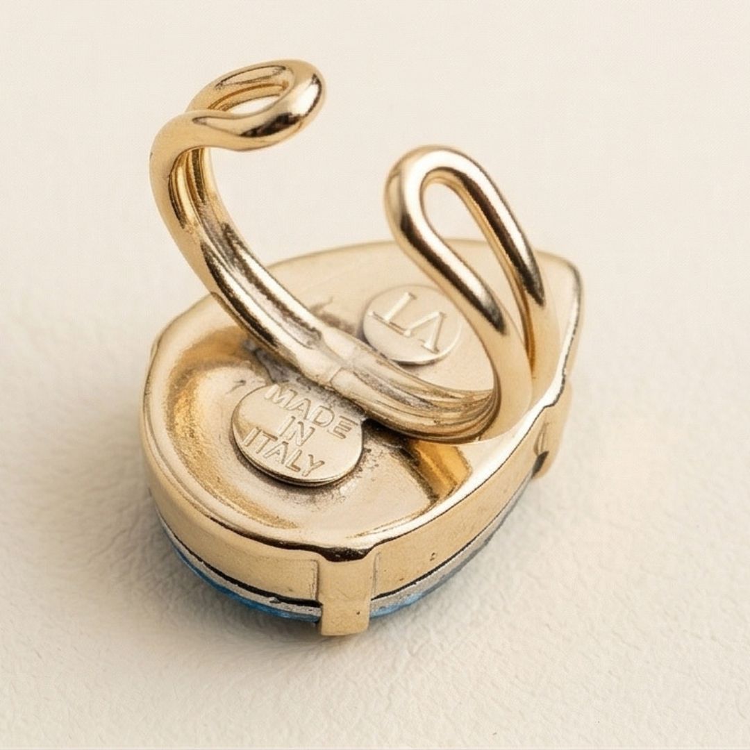 Anello Goccia Cristallo Pavone