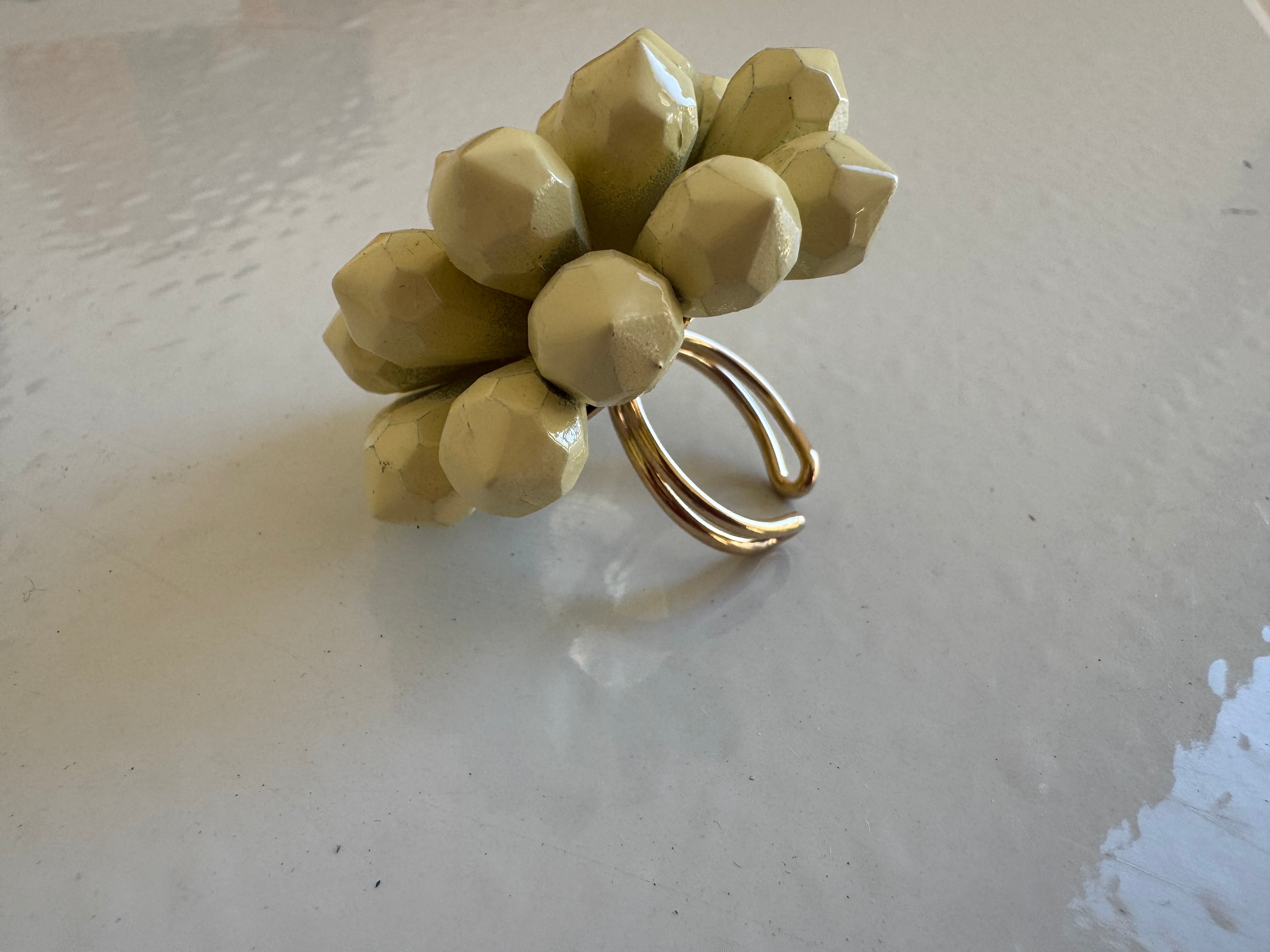 Anello Anemone color Banana - Effetto Lucido