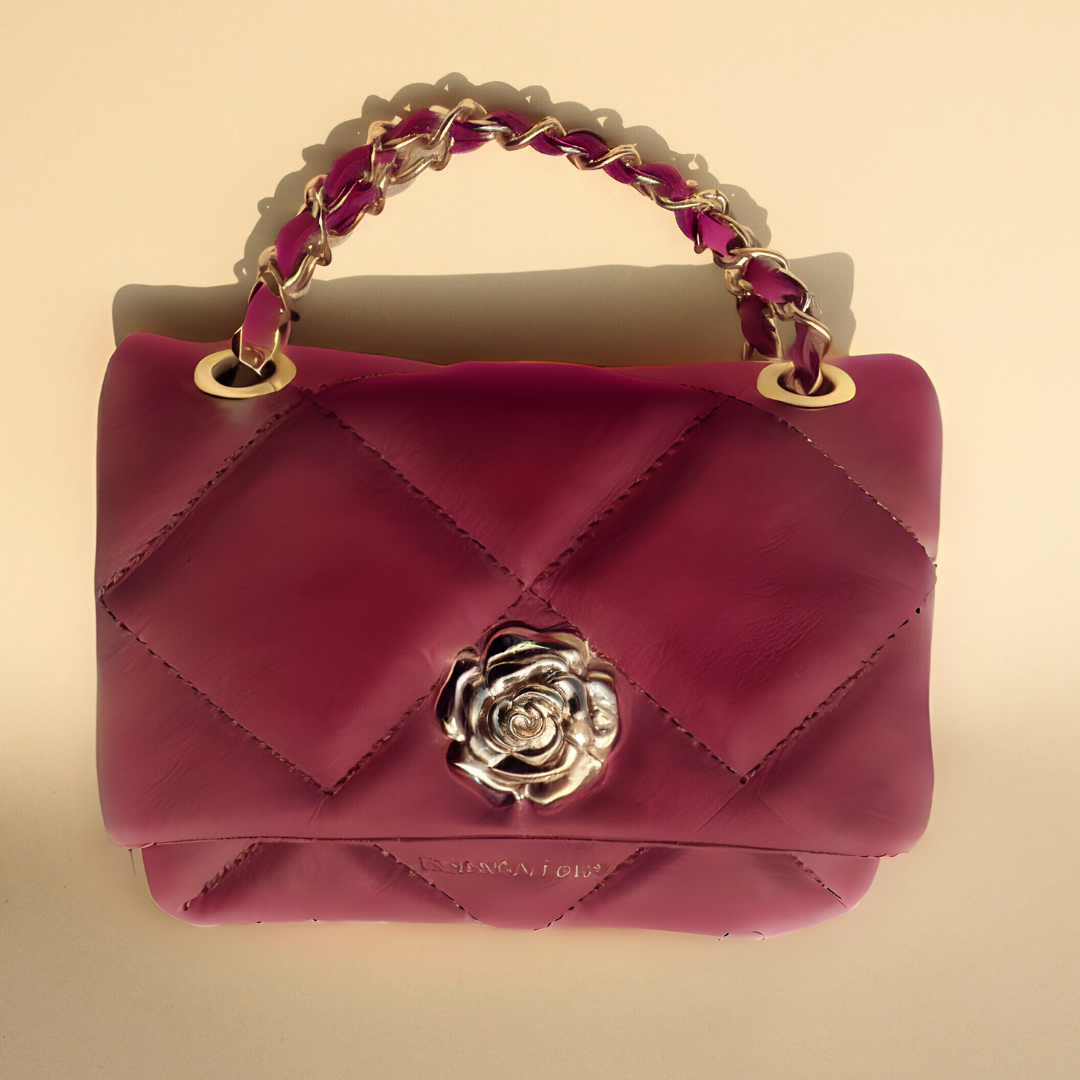 Borsa Gabriella in pelle borgogna